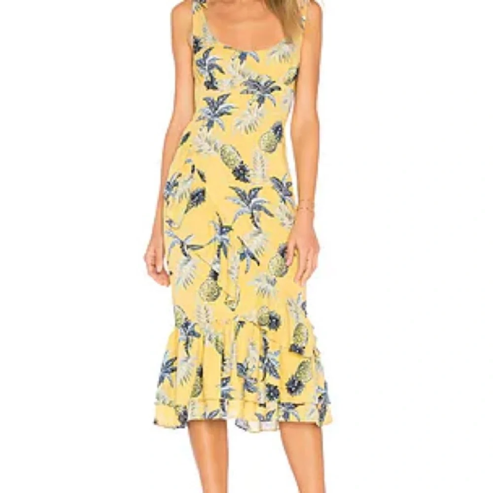 Majorelle Nikita Dress Yellow & Blue Tropical Print - Picture 1 of 9